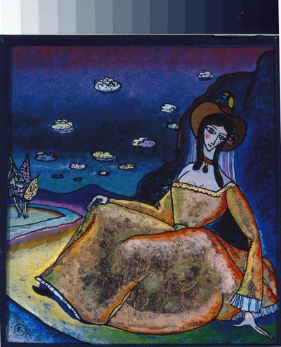 Die Dame in ihrem goldenen Kleid von Wassily Kandinsky