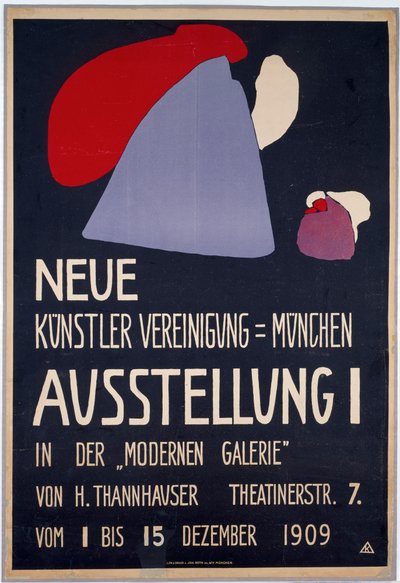 Plakat für die erste Ausstellung der Neuen Künstlervereinigung München von Wassily Kandinsky