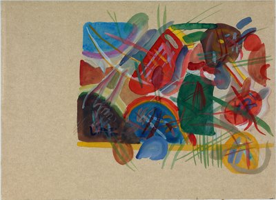 Aquarell mit Wald und Regenbogen, 1913 von Wassily Kandinsky