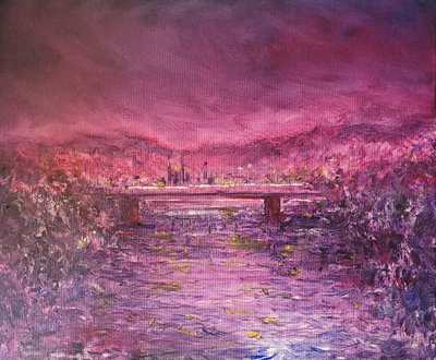 Reflexionen der rosa Stadt von Wayne Sleeth