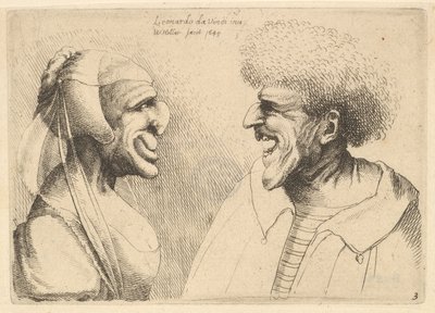 Ein deformiertes Paar, das sich gegenübersteht von Wenceslaus Hollar