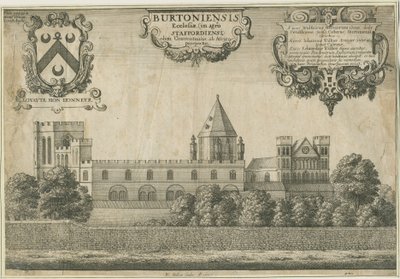 Burton-upon-Trent Abtei: Kupferstich, 1661 von Wenceslaus Hollar
