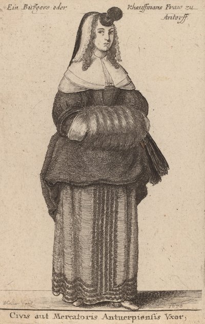 Ciuis aut Mercatoris Antuerpiensis Vxor, 1650 von Wenceslaus Hollar