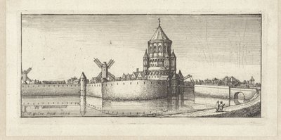 Ansicht des Kleinen Houtpoort in Haarlem von Wenceslaus Hollar