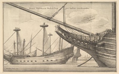 Naues Mercatoriae Hollandicae per Indias Occidentales Niederländischer Westindienfahrer, 1647 von Wenceslaus Hollar
