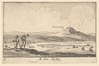 Am Neckar, 1635 von Wenceslaus Hollar