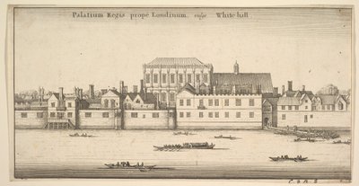 Palatium Regis prope Londinum, vulgo White-hall, Königlicher Palast von Whitehall, London, ca. 1647 von Wenceslaus Hollar