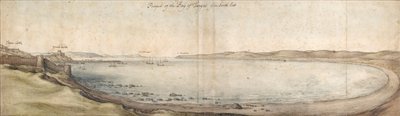 Aussicht auf die Bucht von Tanger von Südosten, Mitte 17. Jahrhundert von Wenceslaus Hollar