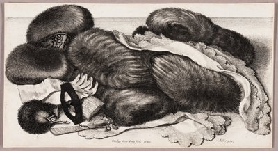 Stillleben mit einer Gruppe von Muffen, einem Paar Handschuhen und zwei Taschentüchern von Wenceslaus Hollar