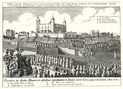 Die Hinrichtung von Thomas Wentworth, 1. Earl of Strafford, 1641 von Wenceslaus Hollar