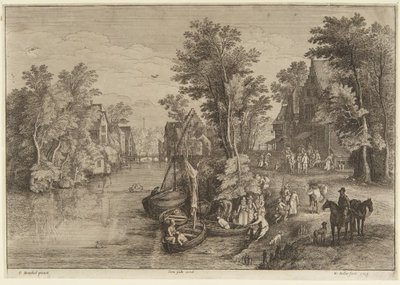 Die Fähre im Dorf von Wenceslaus Hollar