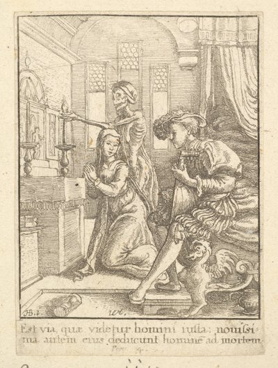 Die Nonne, aus dem Totentanz, 1651 von Wenceslaus Hollar