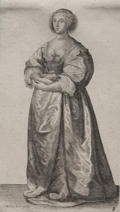 Die Frau mit Blumen von Wenceslaus Hollar