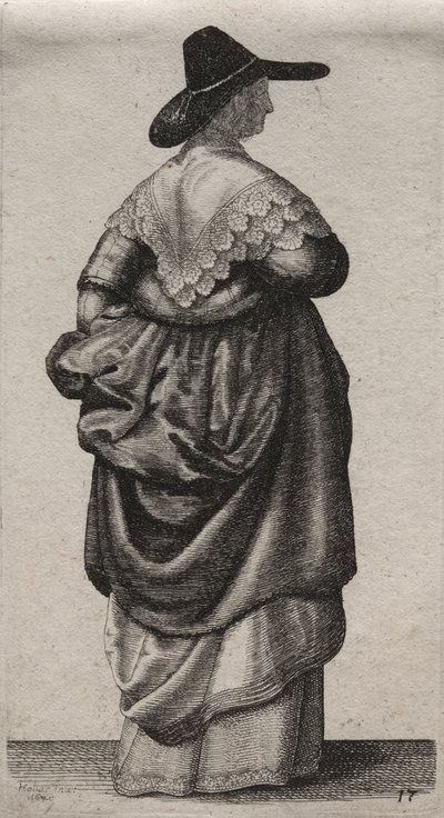 Die Frau mit einem männlichen Hut von Wenceslaus Hollar