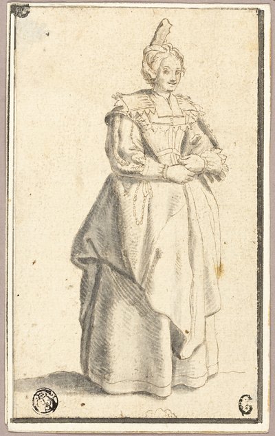 Die Dame mit der kleinen erhobenen Kappe, nach einem Druck aus La Noblesse von Wenceslaus Hollar