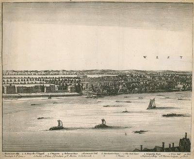 Die Aussicht auf London und Westminster von Lambeth aus von Wenceslaus Hollar