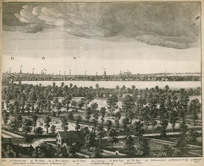 Die Aussicht auf London und Westminster von Lambeth aus von Wenceslaus Hollar