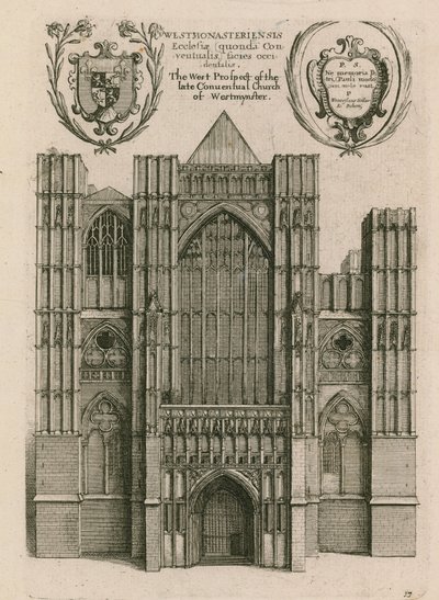 Die westliche Aussicht auf die ehemalige Klosterkirche von Westminster, London von Wenceslaus Hollar