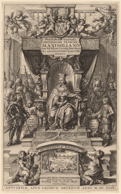 Titelseite zu "Philosophia Universia" von Wenceslaus Hollar after Abraham van Diepenbeeck