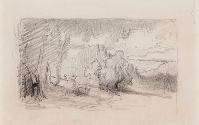Landschaft, Kompositionsskizze von Werner Holmberg