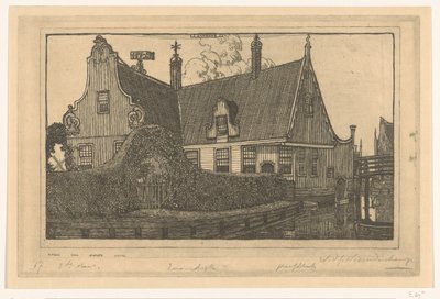 Holzhaus am Wasser in Zaandijk von Wijnand Otto Jan Nieuwenkamp (signed by artist)