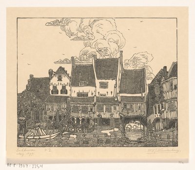 Häuser am Hafen von Enkhuizen von Wijnand Otto Jan Nieuwenkamp (signed by artist)