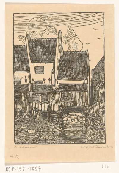 Häuser am Hafen von Enkhuizen von Wijnand Otto Jan Nieuwenkamp (signed by artist)