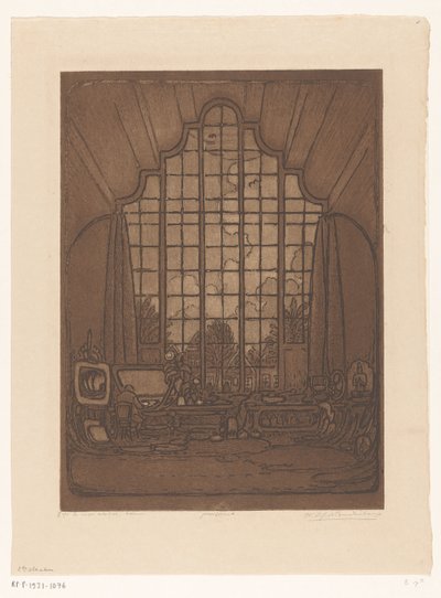 Innenraum des Ateliers von Wijnand Otto Jan Nieuwenkamp in Het Marken in Edam von Wijnand Otto Jan Nieuwenkamp (signed by artist)