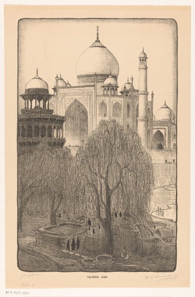 Taj Mahal, Agra von Wijnand Otto Jan Nieuwenkamp (signed by artist)
