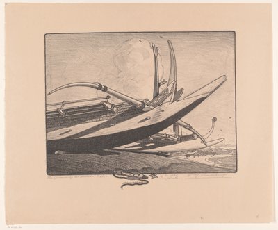 Vlerkprauwen am Strand - Bali von Wijnand Otto Jan Nieuwenkamp (signed by artist)