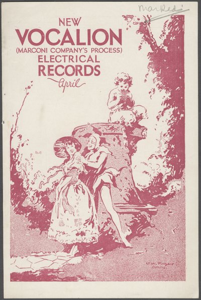 Vocalion Records Bulletin, 1920er Jahre von Wilfred Fryer, Curtis Advertising Agency