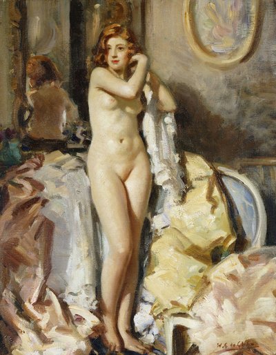 Vor dem Spiegel Stehend, Rothaarig von Wilfred Gabriel de Glehn