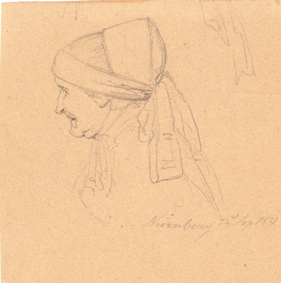 Kopf einer alten Frau. Profil nach links von Wilhelm Bendz
