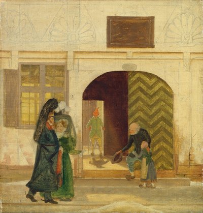Vor dem Armenhaus von Odense von Wilhelm Bendz