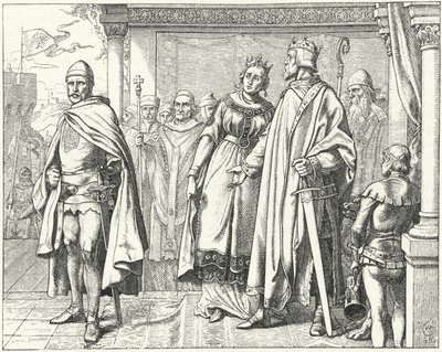 Ernst II., Herzog von Schwaben, vor König Konrad II. von Deutschland nach seiner Rebellion gegen ihn von Wilhelm Camphausen