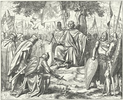 Unterwerfung der sächsischen Fürsten vor dem Heiligen Römischen Kaiser Heinrich IV. in Spira nach ihrer Niederlage in der Schlacht bei Langensalza von Wilhelm Camphausen