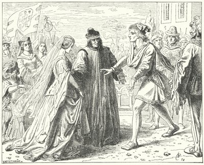 Der Heilige Römische Kaiser Friedrich III. trifft seine Verlobte, Eleonore von Portugal, in Siena von Wilhelm Camphausen