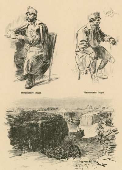 Verwundete Ungarn, niedergeschossen in Russisch-Polen von Wilhelm Gause