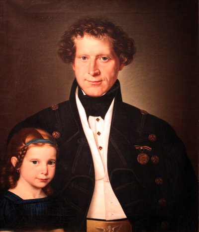 Hüttenmeister Ferdinand Zimmermann mit seiner Tochter Marie von Wilhelm Gottfried Bauer