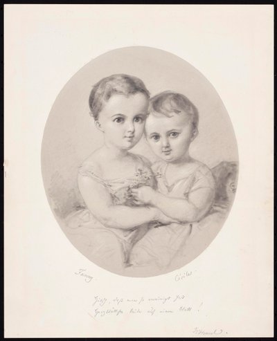 Die Enkelinnen Fanny und Cécile Hensel, ca. 1860 von Wilhelm Hensel