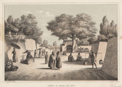 Straße in Napha, Lew Chew, 1855 von Wilhelm Joseph Heine