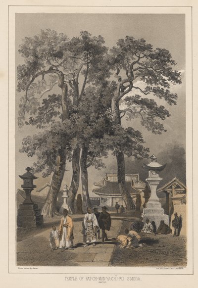 Tempel von Hat-Chi-Man-Ya-Chu-Ro, Simoda (Sintoo), 1855 von Wilhelm Joseph Heine