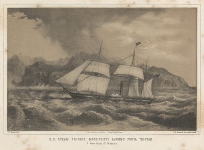 US-Dampffregatte Mississippi passiert Punta Tristao, 1855 von Wilhelm Joseph Heine