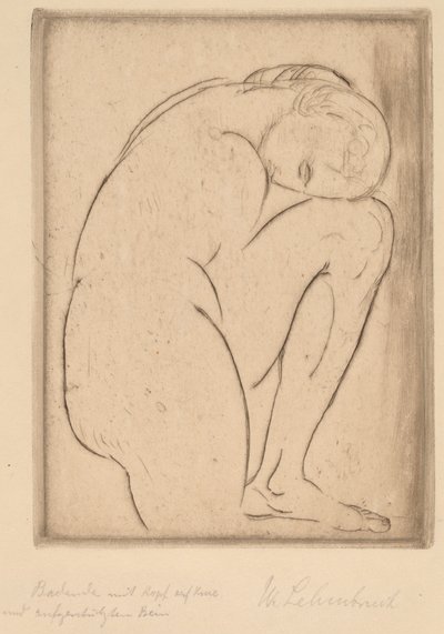 Badende mit Kopf auf Knie von Wilhelm Lehmbruck