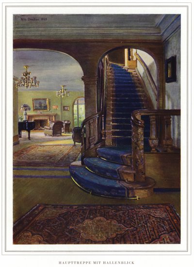 Geschäft der Teppichhersteller Halbmond-Teppichfabrik Von Koch und Te Kock (Farblithografie) von Wilhelm Ludwig Heinrich Claudius