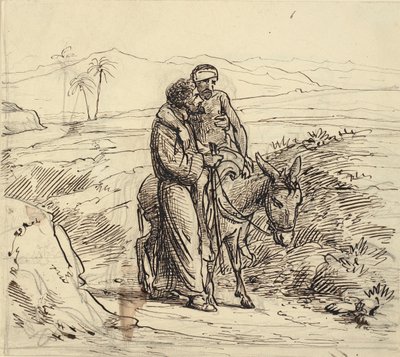 Der barmherzige Samariter begleitet den Verwundeten von Wilhelm Marstrand