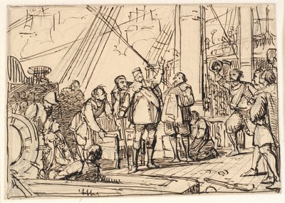 Entwurf für das Gemälde in der Kapelle von Chr. 4. in Roskilde "Chr. 4. auf der Dreifaltigkeit" von Wilhelm Marstrand