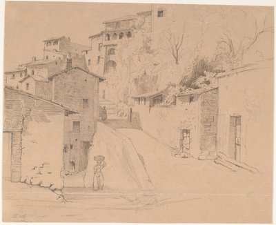 Via Piave mit La Porta Su in Olevano Romano von Wilhelm Marstrand