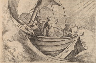 Cäsar überquert stürmische Meere von Willem Basse