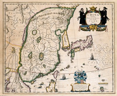 Karte von China, Japan und Korea (Gravur) von Willem Blaeu